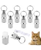 6 pieces personalized address pendants for dogs cats dog collar straps with key ring waterproof pets dogs cats accessories address capsule for pets cats dogs - Buy Online on SooperMarket.com
