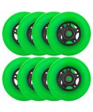 WHEELCOME Inline Skate Replacement Wheels 72mm - 8-Pack Green | ABEC-9 Bearings & Spacers | 85A for Indoor & Outdoor Roller Hockey Skates - Buy Online on SooperMarket.com
