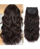20 Inches Dark Brown Hair Extensions clip in 4Pcs Synthetic Clip in Hair Extension Curly Hair Extensions Clip in Natural Thick Hair Extensions Wavy Hair Pieces for Women (Color:Dark Brown) - Buy Online on SooperMarket.com