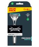 WILKINSON SWORD - Quattro Titanium For Men | Sensitive Comfort | Razor Handle + 9 Blade Refills 1 Count (Pack of 1) - Buy Online on SooperMarket.com