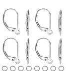 TOAOB 8pcs 925 Sterling Silver Leverback French Earring Hooks Hypoallergenic Dangle Earwire Findings 16x9mm with Jump Rings for Jewelry Making - Buy Online on SooperMarket.com