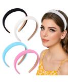 Wecoe 4 Pack Padded Headbands - Non Slip Fashion Headbands for Women and Kids - Cute Aesthetic Y2K Hair Accessories in Light Blue, Black, Pink, and White - Buy Online on SooperMarket.com