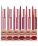 12Pcs Matte Liquid Lipstick + Lip Liner Pens Set, One Step Lips Makeup Sets Pigment Velvety Nude Lip Stain Waterproof Long Wear Lip Gloss Make up Gift Set (Set B) - Buy Online on SooperMarket.com