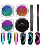 Cat Eye Chrome Nail Powder Set - Achieve Cat Eye and Chameleon Mirror Effects with 9D Galaxy Gem Glitter Pigment, Black UV Gel, and Magnetic Stick - DIY Manicure Kit - Buy Online on SooperMarket.com