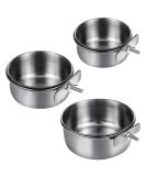 Firtink 3 Pieces Bird Feeding Dish Cups Set Stainless Steel Parrot Feeding Cups Animal Cage Water Food Bowl Bird Cage Cups Holder with Clamp Holder for Bird Parrot Water Food Dish Feeder(S/M/L) - Buy Online on SooperMarket.com