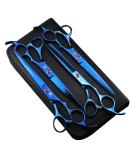 Purple Dragon PS02 Professional 7.0 inch 4PCS Pet Grooming Scissors Kit Japan Premium Steel Straight & Curved & Thinning Blade Dog Hair Cutting Shears Set with Case Blue - Buy Online on SooperMarket.com