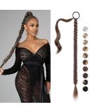REECHO Long Straight Wrap Around Ponytail Extension - Ginger Brown 34 Inch | Synthetic Hairpieces for Women - Buy Online on SooperMarket.com