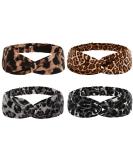 Folora Leopard Print Twisted Criss Cross Headbands for Women & Girls - Set of 4 - Buy Online on SooperMarket.com