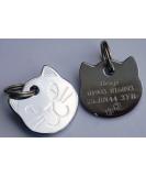 Paradise Pets Personalised Solid Chrome Durable Cat Head Pet ID Tag Disc (ENGRAVED FREE WITH PAW PRINTS & YOUR DETAILS ON REVERSE)  - Buy Online on SooperMarket.com