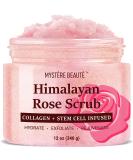 Himalayan Salt Body Scrub with Collagen and Stem Cells 12 oz - Exfoliating Salt Scrub for Cellulite, Acne Scars, Wrinkles - Deep Cleansing and Moisturizing Formula - Buy Online on SooperMarket.com