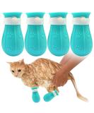 LLMSIX 4PCS Cat Anti-Scratch Boots - Adjustable Silicone Paw Protector Shoes for Home Pet Shower and Nail Trimming (Blue) - Buy Online on SooperMarket.com