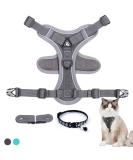 Fineasy Adjustable Cat Leash & Dish Set - Safe Cat Harness for Cats & Kittens - Grey Small - Buy Online on SooperMarket.com