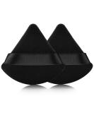 2 Pcs EVAOUXIU Triangle Powder Puff for Face Powder - Soft Plush Setting & Foundation Blender Sponge in Black - Buy Online on SooperMarket.com