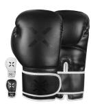FightX Boxing Gloves for Men & Women - Lightweight 16oz MMA Heavy Bag Gloves for Training & Sparring - Full Black Kickboxing Gloves - Buy Online on SooperMarket.com