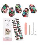 Kalolary Gel Nail Polish Strips Nail Gel Art Sticker Waterproof Full Nail Wraps Decal Sets with Scissors Nail File and Stick for Women Girls Nail Art Decor (UV/LED Lamp Required)-20 - Buy Online on SooperMarket.com