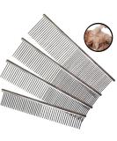 Kingrun Stainless Steel Pet Comb 4 Pack Pet Grooming Steel Comb with Rounded Teeth Metal Comb For Dogs Cats and Other Pets with Tangled Short/Long Hair (16 x 2.5cm 19 x 3cm 19 x 4cm 19 x 5cm) - Buy Online on SooperMarket.com