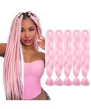Tess Braids Extensions 60 cm - 5 Pack Jumbo Kanecalon Hair Braids for Box Braids - 100g Pink #10 - Buy Online on SooperMarket.com