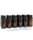 Refillable Empty Amber Glass Bottles for Essential Oils - 12 Pack with Dropper and Cap - DIY Aromatherapy Kit - Buy Online on SooperMarket.com