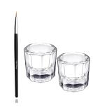 Glamified Dappen Dish Bowl Set + Eyebrow Tint Brush | Acrylic Nail Art Equipment - Buy Online on SooperMarket.com