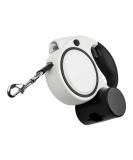 Ultra White Extendable Dog Lead with LED Light & Waste Bag Holder - 5m Retractable Leash for Large Dogs - Reflective & Strong Training Lead for Small, Medium, and Large Dogs - Buy Online on SooperMarket.com