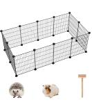 C&AHOME 12 PCS Pet Playpen for Guinea Pigs, Puppy - Portable Indoor Exercise Cage Fence for Small Animals - DIY Metal Yard Fence - Black - Buy Online on SooperMarket.com