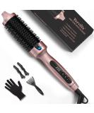 Terviiix 38MM Ceramic Tourmaline Ionic Curling Iron Brush - Volumizing Hot Brush for Root Volume & Loose Curls - Digital Display, 5 Temperatures, Dual Voltage - Rose Gold - Buy Online on SooperMarket.com