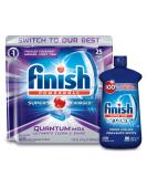 Finish Quantum 25ct with Finish Jet-Dry Rinse-Aid 8.45oz - Ultimate Dishwasher Cleaning Bundle - Buy Online on SooperMarket.com