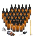 RUCKAE Amber Glass Bottles 0.5 oz 36 Pack with Eye Droppers, Metal Funnel, and Pen - Ideal for Essential Oils, Colognes, and Perfumes - Buy Online on SooperMarket.com