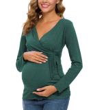Love2Mi Long Sleeve Maternity Breastfeeding Top - V-Neck Cute Maternity Clothes | Hunterbr Long | Women's - Buy Online on SooperMarket.com