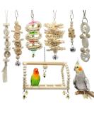 Deloky 7 Pack Bird Parrot Swing Chewing Toys - Hanging Bell Cage Toys for Small Parakeets, Cockatiels, Conures, Finches, Budgies, Macaws, Parrots, Love Birds - Buy Online on SooperMarket.com