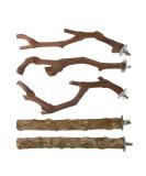 5PCS Bird Perch Stand Natural Wooden Parrot Stand Branch, 3 Grape Wood Perch, 2 Arbor Stand, Paw Grinding Fork Parakeet Chewing Stick Exercise Training Branches for Cockatiels , Small Birds - Buy Online on SooperMarket.com