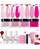 Honey Joy Dip Powder Nail Kit Starter Set - 4 Colors Hot Pink Glitter Dipping Powder Liquid with Base Top Coat Activator - Nail Art Manicure Salon DIY - No LED Lamp Needed - Dip-7pcs-01 - Buy Online on SooperMarket.com