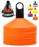 Pro Disc Cones (Set of 50) - Agility Soccer Cones with Carry Bag and Holder for Sports Training, Football, Basketball, Coaching, Practice Equipment, Kids - Includes 15 Best Cone Drills Book Bright Orange - Buy Online on SooperMarket.com