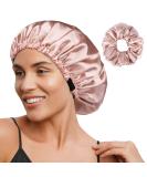 YANIBEST Satin Bonnet Silk Bonnet Hair Bonnet for Sleeping Satin Cap Extra Large Reversible for Women Curly Natural Hair Blush Pink Large Ab-blush Pink - Buy Online on SooperMarket.com