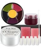 CCbeauty Halloween SFX Makeup Kit - Bruise Wheel, Scar Wax, Coagulated Blood Gel, Stipple Sponge, Spatula Tool - 6 Colors for Special Effects Costume Makeup - Buy Online on SooperMarket.com