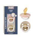 BIBS COLOUR Glow Schnuller 2-Pack - BPA-Free Anatomical Design Natural Rubber 6-18 Months - Blush & Vanilla - International Shipping - Buy Online on SooperMarket.com