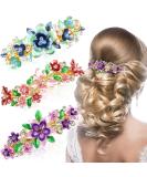 NAIHOD Vintage French Hair Barrettes - Luxurious Flower Leaf Butterfly Hair Clips - 3Pcs Bridal Hair Pins for Women & Girls - Wedding Party Jewelry - Buy Online on SooperMarket.com