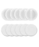 Sibba Loose Powder Puffs - 12 Round Velours Makeup Applicators & Compact Containers for Foundation & Cream | White - Buy Online on SooperMarket.com