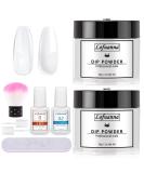 Lofuanna Dip Powder Nail Kit - Clear & White Dipping Powder Starter Set with 2-in-1 Base & Top Coat - Activator Included, No UV/LED Needed - Easy to Apply Nail Art Manicure Set for Beginners - Buy Online on SooperMarket.com