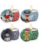 Christmas Fragrance Candles 4-Pack | Apple Cinnamon Gingerbread & Lavender Soy Wax Aromatherapy Gift Set for Women - Buy Online on SooperMarket.com