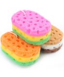 3 Pcs Bath Sponge for Women/Men/Teenager  Exfoliating Bath Sponge Body Sponges Shower  3 Colors Pouf Foam Loofahs Sponge to Spa Reusable 3 Count (Pack of 1) - Buy Online on SooperMarket.com