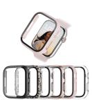 6 Pack Case for Apple Watch SE/Series 6/5/4 40mm with Tempered Glass Screen Protector - BHARVEST Hard PC Bumper Cover, Scratch Resistant - Black/Silver/Rose Gold/Pink/Clear/Leopard - Buy Online on SooperMarket.com