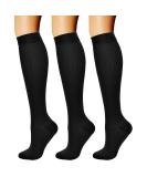 CHARMKING Compression Socks for Women & Men Circulation (3 Pairs) 15-20 mmHg is Best Support for Athletic Running Cycling Small-Medium 01 Balck/Black/Black - Buy Online on SooperMarket.com
