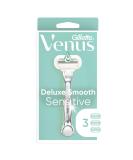 Gillette Venus Deluxe Smooth Sensitive Women's Razor & 3 Blade Refills - Smooth Shaving Experience - Buy Online on SooperMarket.com