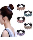 AWAYTR Rhinestone resin hair clip - 5Pack Half-balloon Expanding Hairpin Hair Claws Hair Bun Holders Accessories For Women(5 COLOR) - Buy Online on SooperMarket.com