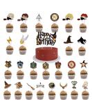 46-Piece Harry Magic Cake Topper Set | Birthday Decoration for Boys & Girls | Muffin Deco & Tortendeko for Magical Parties - Buy Online on SooperMarket.com