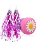 U-LIAN Kids Purple Streamers and Bike Bell for Girls | Flower Bicycle Bell + Handlebar Streamers Set - Pink - Buy Online on SooperMarket.com