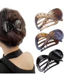 Kavya 3 Pcs Hair Claw Clip Hair Clips for Thick Hair Women Non-Slip Hair Claws Black Hair Clips Large Claw Clip Hair Accessories for Women and Girls Multi-colored-3 PCS - Buy Online on SooperMarket.com