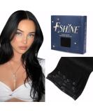 FSHINE CLIP Extensions real hair black 45cm 100% human smooth hair remy clip extension women 120g hair extension real hair clip natural black 7 pcs #1 1.1 clip #1 45cm - Buy Online on SooperMarket.com