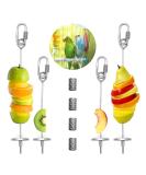 4 Pack Parrot Spit Toys - Stainless Steel Fruit & Vegetable Holders for Budgies & Nymphensittich - Perfect Hanging Feeders for Parrots - Buy Online on SooperMarket.com